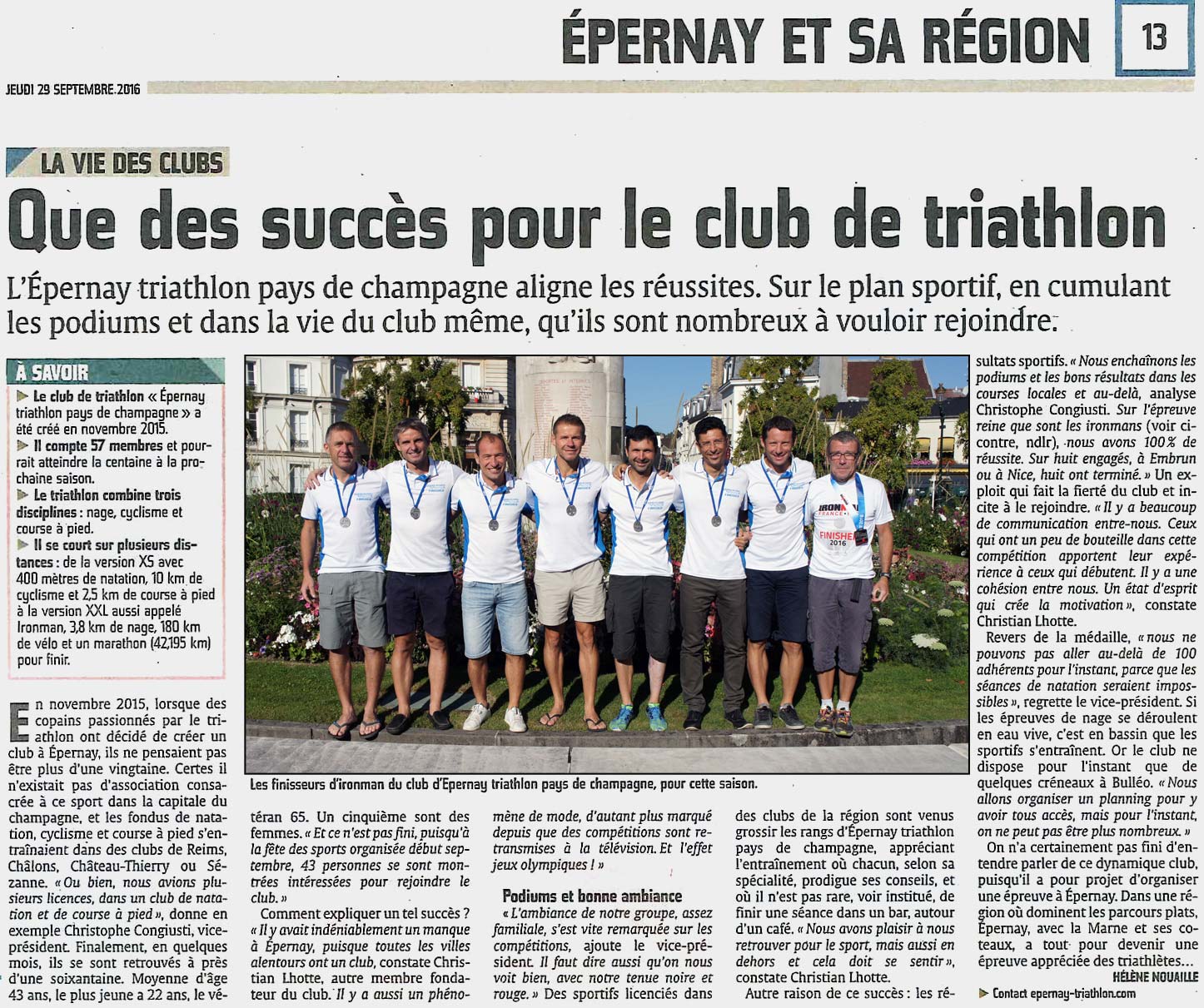 L’Union : Que de succès pour le club de triathlon